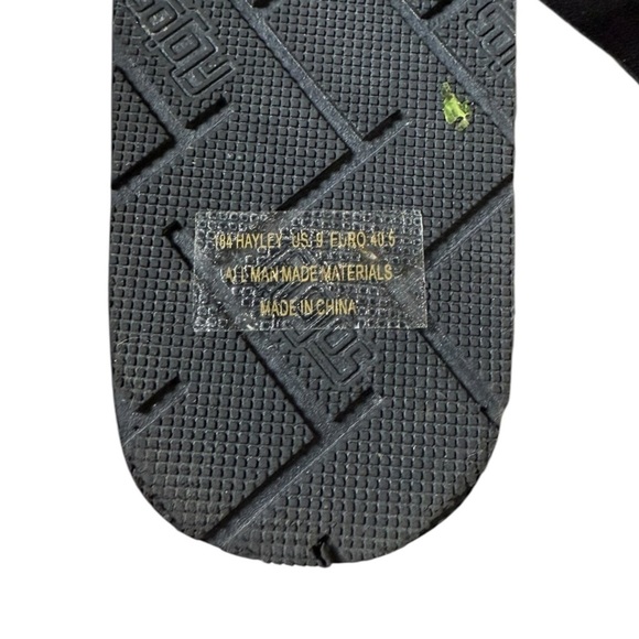 FLOJOS Platform Wedge Flip Flop Thong Sandals Size US 9 EURO 40.5 Black - Picture 5 of 8